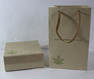 Sturdy Handmade 100GSM Hemp Handcrafted with Leaf Print Customizable Shopping Bag for Gifts and Packages Use - Product Image 1