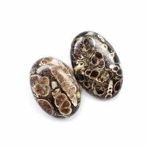 พลอยสีเงินเทอร์ริตล่าขัดหินโมราธรรมชาติขนาด29x20มม. ถึง32X21มม. สำหรับทำเครื่องประดับ - Product Image 4