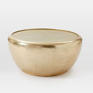 Mesa de centro de latón martillado con acabado martillado, sala de estar, moderna - Product Image 3