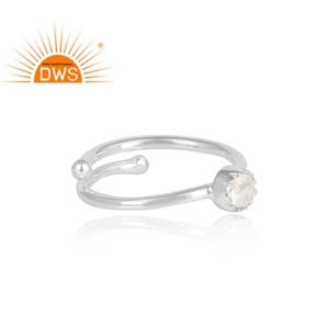 Couronne En Forme D'arc-En-Ciel Pierre De Lune Anneau de Pierres Précieuses Bijoux Grossiste 925 Faits à la main En Argent Sterling Bague Bijoux - Product Image 3