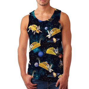 Design personnalisé imprimé 100% coton hommes Singlet classique Gym gilets été débardeur grande taille Option disponible - Product Image 1