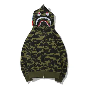 Hoge Kwaliteit Zomer Winter Bape Camouflage Truien Jas Mannen Vrouwen Casual Hoodie Mode Paar Sweatshirts Hip Hop Jas Sport