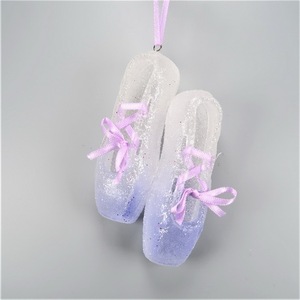 คริสต์มาสปีใหม่ตกแต่งใสและ Irrid แวววาวสีชมพูอะคริลิครองเท้าแตะบัลเล่ต์เครื่องประดับ - Product Image 5