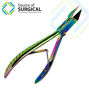 Cortauñas Profesional para Pedicura de Alta Calidad, Acero Inoxidable Multicolor, Abertura de Mandíbula Ancha, Quirúrgico SOS-35817 para Uñas Encarnadas - Product Image 1