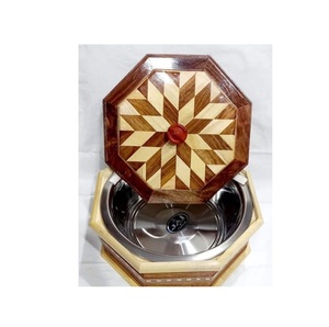 Handmade Round Shape Wooden Enamel Box/Roti Top Quality Kitchen Use <b>Wood</b> Roti Box for Shape Low Price - Product Image 3