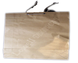 Recycled Kraft Paper Shopping <b>Bag</b> Medium Size Die Cut Handle Geometric Pattern Rope Handle Zipper Closure Brown <b>Craft</b> Gift <b>Bag</b> - Product Image 1