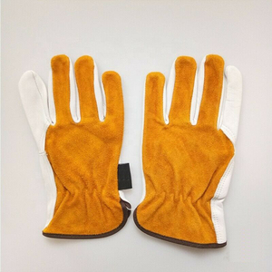 Golden Color Cowhide <b>Split</b> Leather Working Gloves Custom Made High Quality Work Gloves for Labor and Hard Workers on Wholesale - Product Image 2