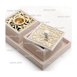 Brûleur d'encens Mabkhar en cuir au design antique avec couvercle en métal, fournisseur en gros Mabkhar de qualité - Product Image 3