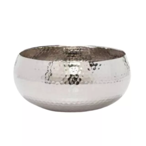 Bol à tremper en métal 1 pièce, Unique, utilisé dans la cuisine américaine en grappe décor de Table, bol à Fruits en forme ovale avec forme élégante couleur argentée dorée - Product Image 1