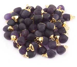 ขายส่งเครื่องประดับธรรมชาติTumble Shapeอเมทิสต์ตัวเชื่อมต่อทองเหลืองทองชุบdiyเดี่ยวประกันตัวเชื่อมต่อจี้Birthstone - Product Image 6