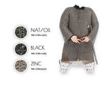 Cotte de mailles ronde à anneau solide riveté Hauberk Manches complètes Finition zink-Armure de mailles en acier doux La plus grande société de fabrication