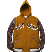 Blouson universitaire en laine méltone rouge entièrement personnalisé pour homme, style baseball, avec logo frontal, respirant et écologique