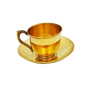 Taza y platillo de té de latón, tamaño personalizado y forma, Color dorado, la mejor calidad - Product Image 4