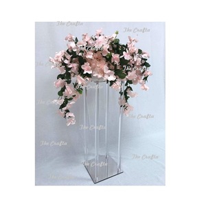 Centro de mesa acrílico con uso de flores artificiales de alta calidad OEM personalizado decoración del banquete de boda centro de mesa - Product Image 2