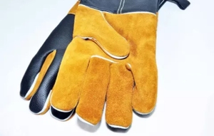 Guantes de cuero dividido de vaca de talla XL para trabajos de construcción y soldadura, guantes de seguridad de goma anticorte impermeables resistentes al fuego - Product Image 4