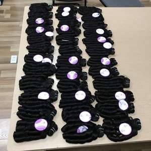20นิ้วสีดำบราซิลมัดผมส่วนขยายร่างกายคลื่นไม่มีเส้นใยไม่มีสังเคราะห์ผมราคาโรงงาน - Product Image 2