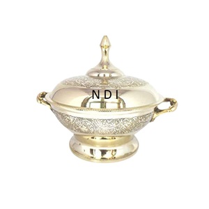 จานอุ่นอาหารทำจากโลหะเคลือบทองสำหรับร้านอาหารอุปกรณ์ทำอาหารบุฟเฟต์อุปกรณ์จัดอาหารจานร้อนเซิร์ฟเวอร์อาหารร้อน - Product Image 4