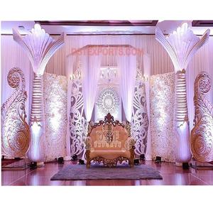 เวทีงานแต่งงานแบบราชวงศ์พร้อมเสาต้นปาล์ม ตกแต่งเวทีงานแต่งงานแบบตะวันตก จัดงานแต่งงานแบบเวทีเปิด ตกแต่งงานอีเว้นท์ในออสเตรเลีย - Product Image 1