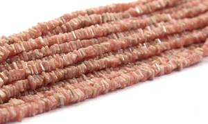 Hebra larga de 16 "de Rodocrosita Natural, piedras preciosas, cuentas Heishi lisas, forma cuadrada, fabricación de joyería hecha a mano - Product Image 4