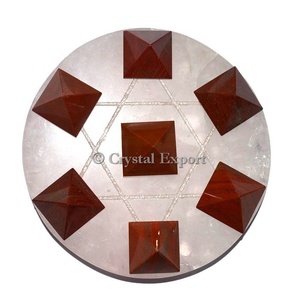 Kit de Pirámides de Cuarzo Rosa con Jaspe Rojo - Product Image 1