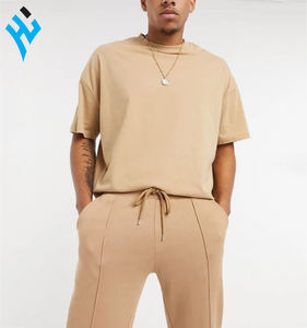 2025 personnalisé nouveau design hommes vêtements de sport survêtement deux pièces ensembles coton uni survêtements Logo personnalisé hommes slim fit jogging costume - Product Image 4