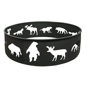 Anneau de feu en métal de faune en métal noir pour une utilisation intérieure et extérieure - Product Image 1