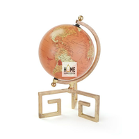 Plateau de rangement en bois, Vintage, luxueux, en métal et en bois, organiseur de bureau, Globes