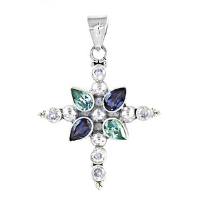 Collar con colgante de plata para mujer más vendido de Zirconia cúbica múltiple, joyería fina, disponible a un precio asequible desde la India - Product Image 2
