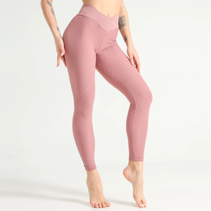 Mallas personalizadas de tela respetuosas con el medio ambiente para mujer, Top cruzado con corte en V para Yoga y Fitness, sujetador de tendencia excelente 2022-2023-2024 - Product Image 6