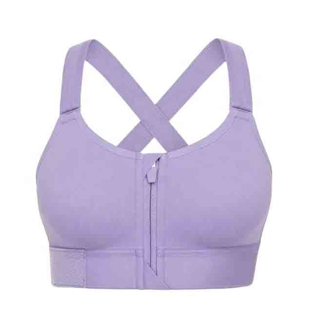 Premium Reversible Breathable Front Zipper Padded Plus Size Sports Bra Seamless Crop Design for Comfort Support Yoga Gym Running