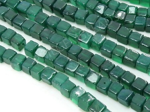 Cuenta de cubo de 5mm lisa de ónix verde con agujero de 0,5mm para hacer pulseras, suministros de joyería - Product Image 3