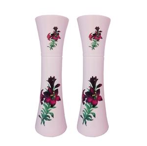 Printed Flower and Leaves Wooden Vase - Product Image 2