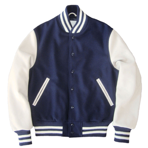 Veste universitaire unisexe imperméable en chenille brodée sur mesure COCOON INTERNATIONAL OEM, corps en laine, manches en cuir véritable - Product Image 1