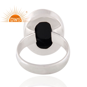 Chunky Oval Black Onyx Gemstone <b>Ring</b> Fine <b>Silver</b> Jewelry Wholesale Designer <b>925</b> Sterling <b>Silver</b> <b>Ring</b> Classic Collection - Product Image 3
