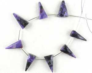 2020ลูกปัดทรงสามเหลี่ยมพลอย Charoite ธรรมชาติเป็นที่นิยมสำหรับการทำเครื่องประดับสร้อยข้อมือต่างหูสร้อยคอ - Product Image 3