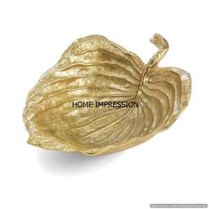 Cuenco forjado de aluminio y Coral de hojas largas de Metal moderno, cuenco decorativo de hojas, vajilla, artículo de mesa para bodas y fiestas - Product Image 4