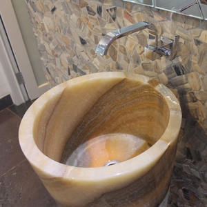 อ่างล้างหน้าหินออนิกซ์บาหลี - อ่างล้างหน้าแบบตั้งพื้นหินออนิกซ์ - Product Image 4