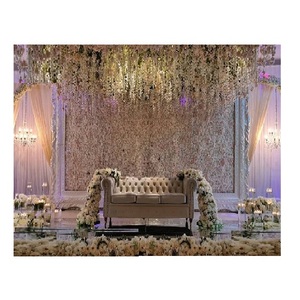 Cadres de toile de fond de mariage de style contemporain, panneau de toile de fond en fibre florale classique, cadre photo de scène de mariage moderne, Suisse - Product Image 1