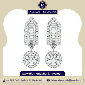 Pendientes de oro blanco de 14 quilates con certificación de pureza de metal al mejor precio - Product Image 2