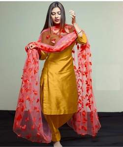 เสื้อผ้าอินเดียพิมพ์ลาย kurta Palazzo dupatta ดีไซน์เนอร์ - Product Image 1