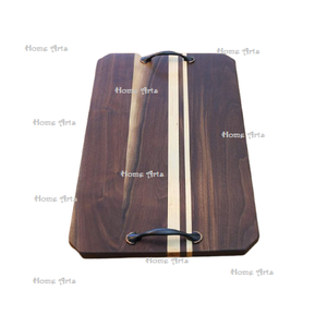 Bandeja de madera para servir té y café con asas de hierro Bandeja para servir alimentos de gran tamaño de calidad superior para los más vendidos - Product Image 5