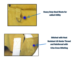 Tablier de soudage en cuir ignifuge HSI personnalisé, en cuir de vachette fendu, avec plusieurs poches, imperméable et résistant aux radiations - Product Image 4