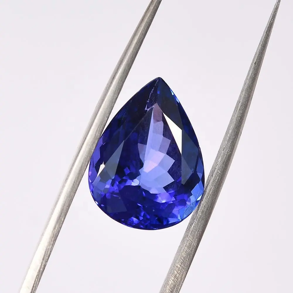 Zanzeite naturelle en forme de perle, à facettes, de qualité supérieure, bijoux