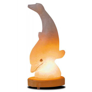 Lámpara de Sal del Himalaya con Forma de Pez Delfín, Material Orgánico, Acabado Pulido, Diseño Redondo Ecológico - Sian Enterprises - Product Image 5