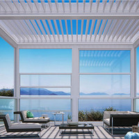 Système de verre isolant à guillotine vertical rétractable automatique imperméable de nouvelle conception pour pergola, fenêtre, toit, auvent