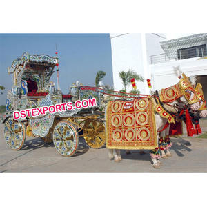 Mariage indien Paon Style Buggy Cheval Mariage Paon Design Décoré Buggy Cheval Calèches - Product Image 1