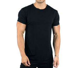 Camiseta de gimnasio para hombre, prenda de vestir, de algodón, con Logo Oem, lisa, talla americana, cuello redondo, 100 personalizada, de seda azul - Product Image 5