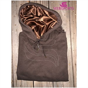 Sudadera con capucha de algodón y satén para hombre y mujer, ropa para Parte Superior Femenina, de Color Chocolate, de alta gama, lisa, bordada, venta al por mayor - Product Image 1