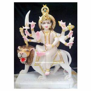 Esculturas Eficientes de la Diosa Durga en Mármol Blanco - Product Image 1