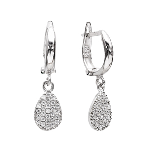 Dangle <b>Clip</b> <b>on</b> Drop Shape <b>Earrings</b> Turkish Wholesale 925 Sterling Silver <b>Earring</b> Trendy Fashion - Product Image 3